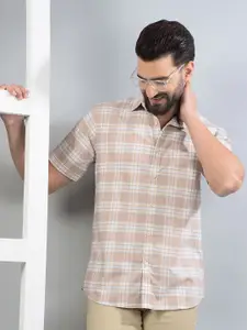 Crimsoune Club Men Classic Slim Fit Tartan Checks Opaque Checked Casual Shirt