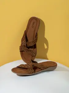 Inc 5 Women Printed Open Toe Flats with Bows