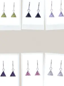 Abhooshan 92.5 Sterling Silver- Plated Triangular Hoop Earrings