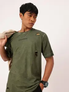 Kook N Keech Printed Cut-Out Relaxed Fit T-shirt