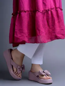 Shoetopia Women Bows Detail Wedge Heel Sandals
