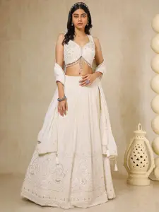 Soch Embellished Mirror Work Ready to Wear Lehenga & Blouse With Dupatta