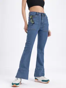 glitchez Women Flared Stretchable Jeans
