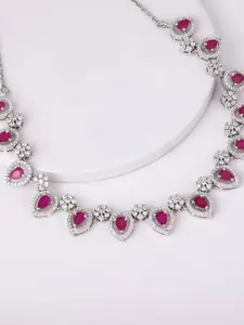GIVA Silver Rhodium-Plated Necklace
