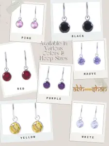 Abhooshan 925Sterling Silver-Plated Cubic Zirconia Studded Circular Shaped Hoop Earrings