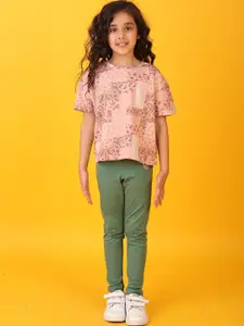 Anthrilo kids Girls Paisley Printed T-shirt Leggings Clothing Set