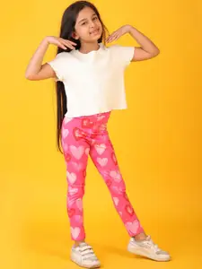 Anthrilo kids Girls Ribbed T-shirt Leggings Clothing Set