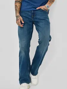Snitch Men Navy Blue Mid-Rise Bootcut Jeans