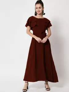 ANGOORI FASHION Flutter Sleeve Maxi Dress
