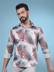 Crimsoune Club Men Classic Slim Fit Opaque Printed Casual Shirt