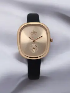 DressBerry Women Brass Dial & Leather Straps Analogue Watch MPDBI-012-RG