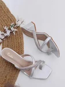 Padchin Embellished Party Block Sandals