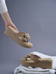 Shoetopia Women Bows Detail Wedge Heel Sandals