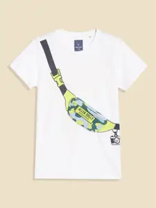 Allen Solly Junior Boys Camouflage Printed Applique T-shirt