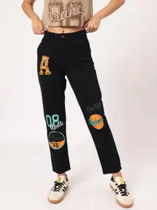 DressBerry Women Sporty Printed Straight Fit Jeans