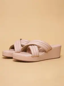 ERIDANI Striped Wedge Sandals