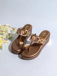 Inc 5 Embellished Ethnic Wedge Sandals