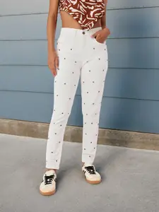 DressBerry Women Mom Fit Embellished Jeans