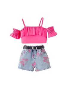StyleCast x Revolte Girls Shoulder Straps Top With Shorts