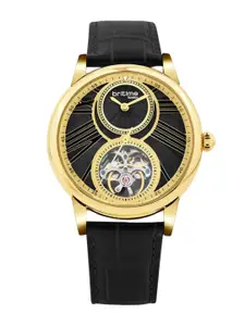 Britime Men Printed Dial & Leather Textured Straps Analogue Automatic Watch 675-L20406