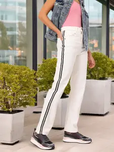 DressBerry Straight Fit Side Striped High-Waist Coloured Jeans