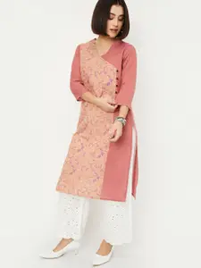 max Women Geometric Printe Thread Wdork Kurta