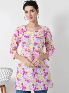 LIBOZA Floral Printed Pure Cotton Kurti