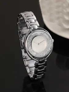 HAUTE SAUCE by  Campus Sutra HAUTE SAUCE by Campus Sutra Women Embellished Dial & Stainless Steel Bracelet Style Straps Analogue Watch