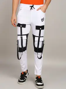 RusticBlooms Men Self Design Mid Rise Track Pant