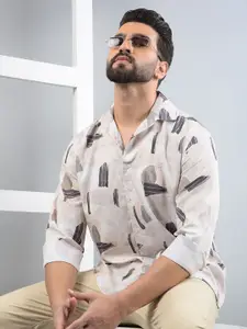 Crimsoune Club Men Classic Slim Fit Opaque Printed Casual Shirt