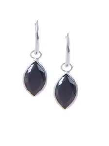 Abhooshan Sterling Silver Plated Teardrop Shaped Drop Earrings