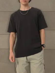Kook N Keech Washed Effect Cotton Terry Relaxed Fit T-shirt