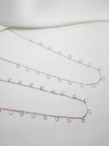 GIVA Silver Rose Gold-Plated Necklace