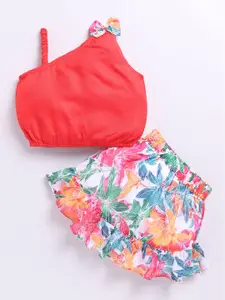 M'andy Girls One Shoulder Top With Skirt