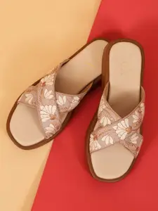 RUXBYPAYAL Women Embroidered Open Toe Flats