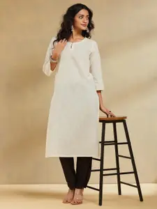 Fabindia Keyhole Neck Straight Cotton Kurta