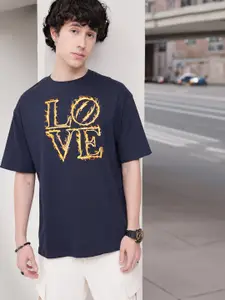 Kook N Keech Typography Printed Pure Cotton Oversized T-Shirt