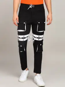 RusticBlooms Men Self Design Mid Rise Track Pant