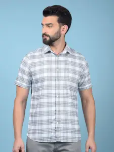 Crimsoune Club Men Classic Slim Fit Tartan Checks Opaque Checked Casual Shirt