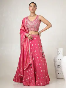 Soch Embroidered Mirror Work Ready to Wear Lehenga & Blouse With Dupatta