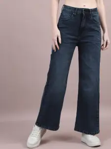 Chemistry Women Comfort Wide Leg High-Rise Light Fade Acid Wash Stretchable Jeans