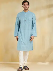 Fabindia Pure Cotton Mandarin Collar Straight Kurta