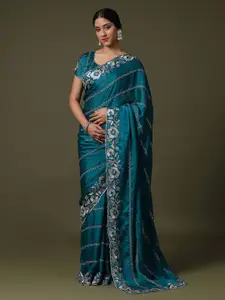 Saree mall Floral Beads and Stones Satin Sarees