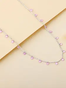 GIVA Silver Rhodium-Plated Necklace