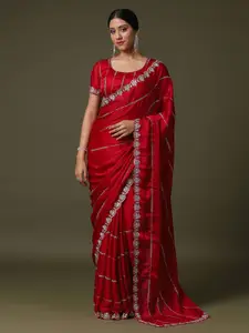 Saree mall Embellished Beads and Stones Satin Sarees