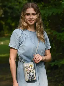 Anuschka Hand Painted Ethereal Garden Leather Crossbody Phone Case