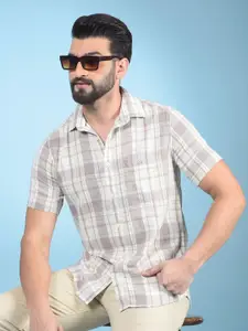 Crimsoune Club Men Classic Slim Fit Tartan Checks Opaque Checked Casual Shirt