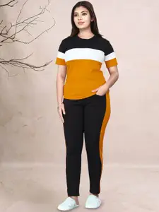 DTR FASHION Round Neck T-Shirt With Trouser Co-Ords