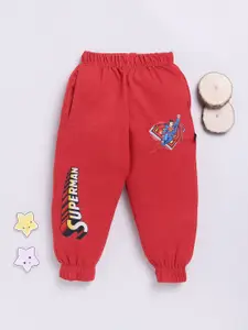 YK X Minute Mirth Boys Pure Cotton Superman Printed Relaxed Fit Joggers