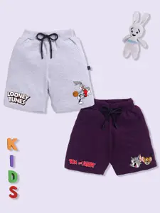 YK X Minute Mirth Boys Assorted Pack Of 2 Tom & Jerry Printed Cotton Shorts